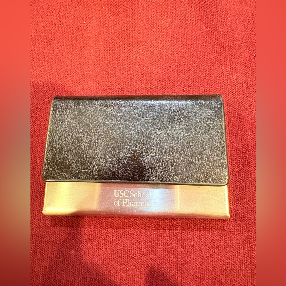 Like New Magnet Leather Business Card Holder-USC School of Pharmacy